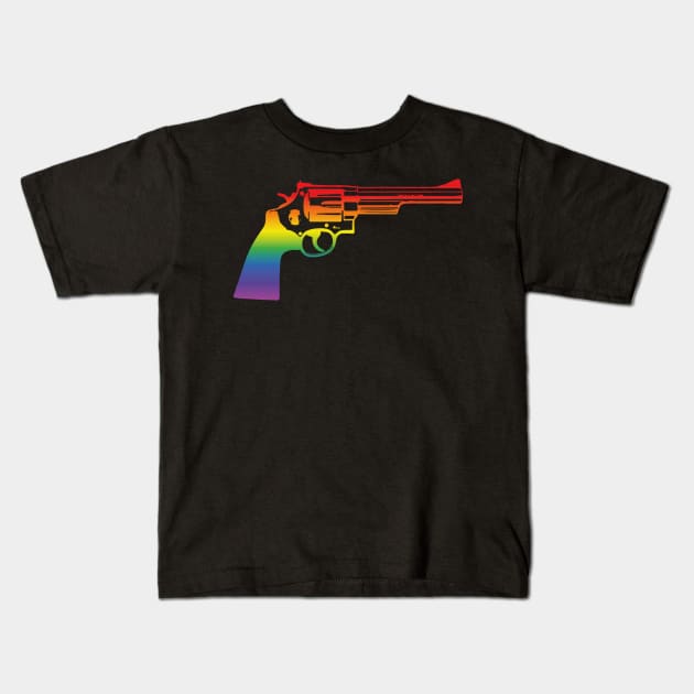 Dirty Harry Magnum (rainbow effect) Kids T-Shirt by GraphicGibbon